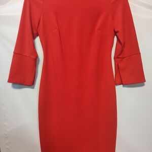 Calvin Klein Red Long Sleeve Dress